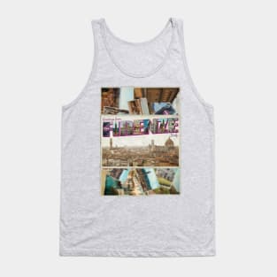 Greetings from Firenze in Italy Vintage style retro souvenir Tank Top